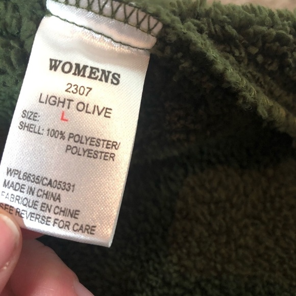WOOLRICH Green Tie Dye Sherpa Trucker Jacket - Picture 5 of 5
